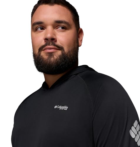 Columbia Men's Terminal Tackle Hoodie - color: Black/Cool Grey Logo, size: 6X