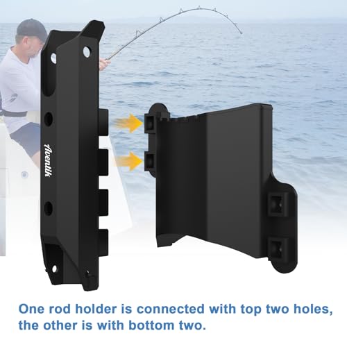 Aventik 2/4pcs Tube Fishing Rod Holders for Boat Truck Tool Box with Tool Slot, Wall Mount Fishing Pole Holders with Screws - style: 2 Pole&tool Slot