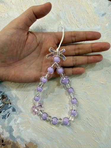 Beaded Phone Lanyard Wrist Strap Phone Charms Fixed Beads Pearl Chain - color: PC-tm-5