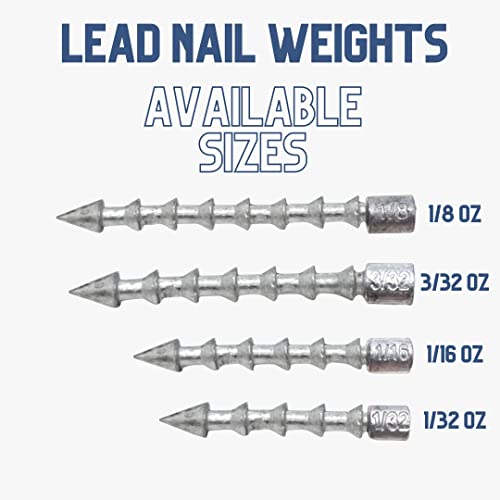 Reaction Tackle Nail Weights for Bass Fishing - Insert Pencil Sinkers for Wacky Rig, Neko Rig and Soft Plastic Lures - Freshwater and Saltwater - 25-Pack - size: 1/8 Oz (25 Piece)