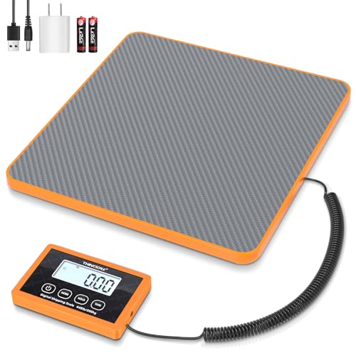 THINKSCALE Shipping Scale, 10g/1oz Precision Postal Scale - 440lb Capacity, Lightweight Postage Scale for Packages, Luggage, Mail, Ecommerce, Warehouse & Home, Battery & AC Adapter Included - color: Carbon Fiber Gray