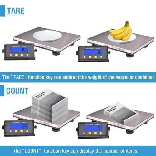 SurmountWay Large Shipping Scale, 440lb/0.2lb Digital Postal Scale with Tare/Count/Auto-Off Function, High Accurate Shipping Scale for Packages,Small Business,Luggage,Warehouse,Home (15.3"x11.8")