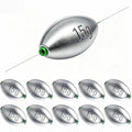 Egg Sinkers Fishing Weights, Oval Slip Sinkers Bullet Lead Fishing Weights for Freshwater Saltwater Tackle Set 1/8oz to 1oz - color: 1/2oz-15g-10pcs