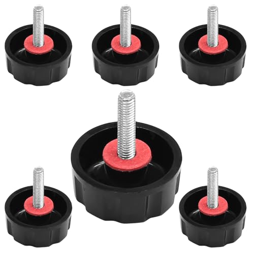 6 PCS Universal Fishing Reel Handle Screw Caps, Fishing Reel Replacement Parts Black Screws Nuts Caps for Spinning Reel Handles