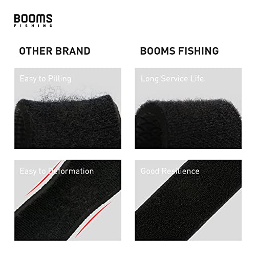 Booms Fishing RS3 Fishing Rod Wrap Pole Straps， Hook & Loop Fishing Rod Belts, Fishing Rod Ties for Casting Rods, Spinning Rods and Fly Rods - style: H: Black_13.8"_6pack