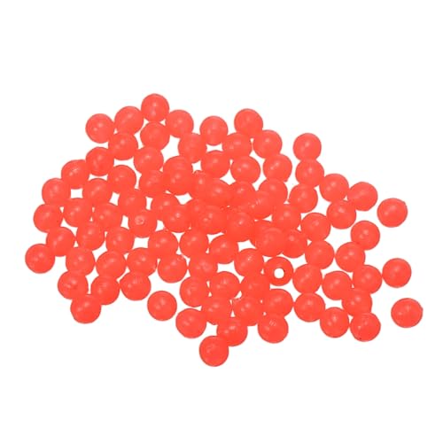 Fishing Beads Glow Hard Plastic Fishing Bait Eggs Lure Rigs Accessories, Fit for Saltwater Freshwater - Round - color: Red, size: 3 mm