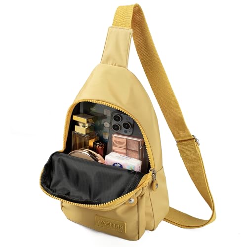 Banelu Small Sling Backpack Crossbody Bags for Women Men, Small Sling Bag Cross Body Bag Fanny Packs Crossbody Purses - Gold - color: H Gold