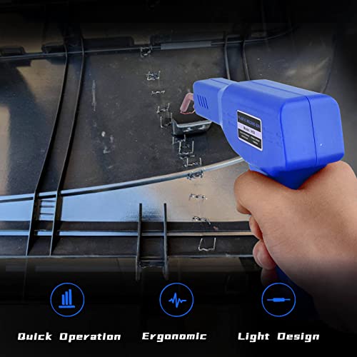 Plastic Welder, 1200PCS Staples, Plastic Welding Kit, Must Have for DIYers, Instant On/Off, Welder Kit, Bumper Repair, Portable Toolbox (Blue) - color: Blue