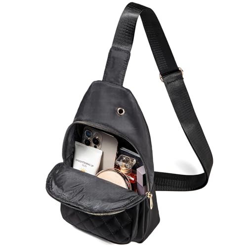 Banelu Small Sling Bag Crossbody Sling Backpack for Women, Small Crossbody Purses Cross Body Bags - Black - color: R Black
