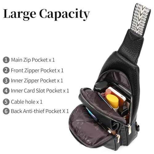 SENDEFN Small Sling Bag Crossbody Bags for Women Vegan Leather Cell Phone Cross Body Purse Fanny Packs Chest Bag for Women - color: C-black