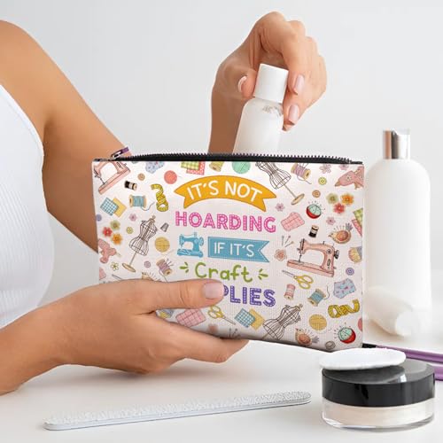 Craft Makeup Bag, Craft Gifts For Women, Crafter Makeup Pouch, Crafter Travel Toiletry Bag With Zipper, Birthday Gifts For Mom Sister, Travel Toiletry Bag - color: Craft