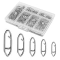 300Pcs Fishing Swivels in 5 Sizes, Fishing Speed Clips for Fishing Lures with A Storage Box, Micro Swivels for Fly Fishing, High Strenth Stainless Steel for Saltwater Fishing