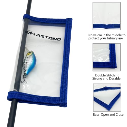 Clear PVC Fishing Lure Wraps 4/10 Pack See-through Lure Covers Durable Fishing Hook Bait Storage Protectors Keeps Children, Pets and Fishermen from Sharp Hook 2 Size (4Pcs(2M+2L), Blue) - color: Blue, style: 4pcs(2m+2l)