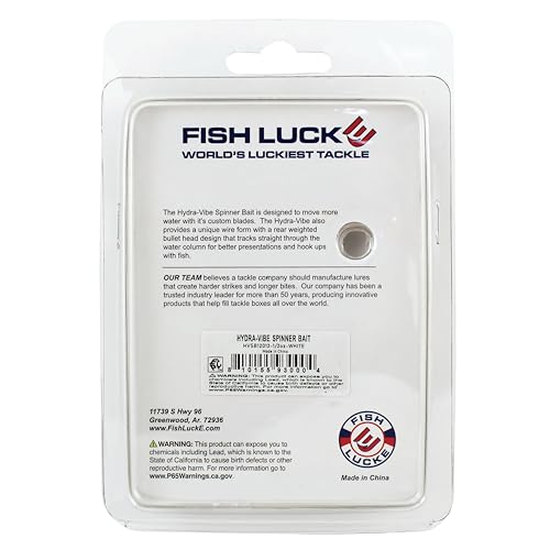 Luck E Strike Hydra-Vibe Spinner Bait with Custom Blades - color: White, size: 1/2 OZ