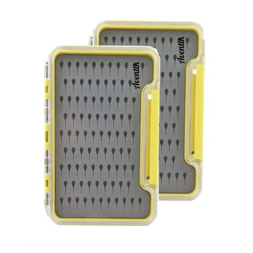Aventik Fly Fishing Boxes Silicone Super Slim Fishing Storage Fishing Tackle Case Waterproof Best Pocket Sizes 7.36"X4.02"X0.63"/5.39"X3.74" X0.63'(2pc-g048mt) - style: 2PC-G048MT:5.39"X3.74" X0.63"