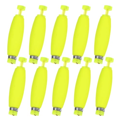 M METERXITY Pack Fishing Bobbers Floats, EVA Foam Weighted Bobbers, Clip-on Floats Slip Corks Floaters Strong Buoys - color: Yellow, size: 2" Length
