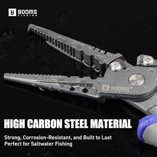 Booms Fishing Multi-Function Pliers Saltwater: 8.5" Carbon Steel Saltwater Fishing Pliers with Hook Remover, Split Ring Tool, Braid Cutters & Crimper for Freshwater & Saltwater Anglers, XW12 - style: 8.5" fishing pliers