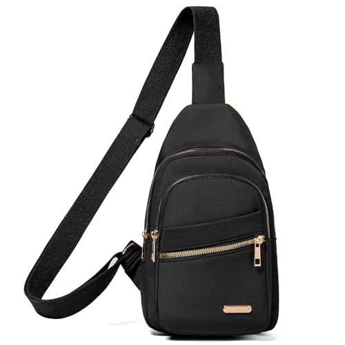 Banelu Small Crossbody Sling Bag Sling Backpack, Cross Body Bag Crossbody Purses for Hiking Traveling Outdoors - color: I Black