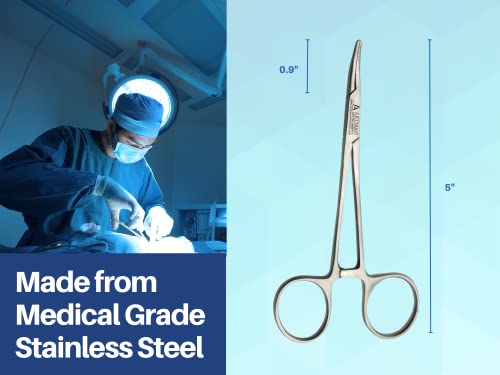 ARTMAN INSTRUMENTS Hemostat Curved 5 inches Stainless Steel Locking Tweezer Clamps, Precision Hemostats for Nurses, Fishing Forceps, Crafting, Hobby Use, Surgical Clamps, Artery Forceps