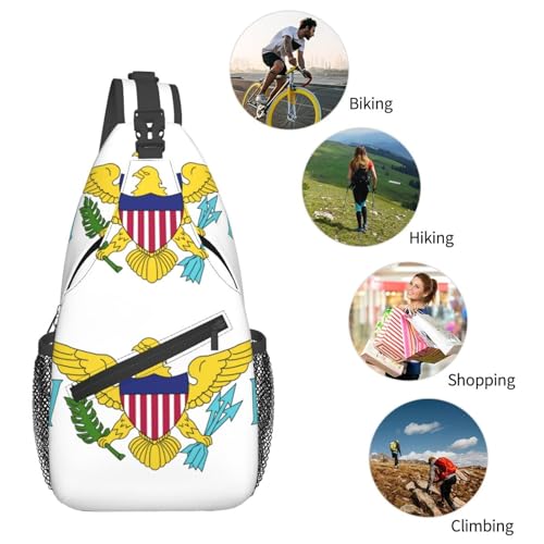 Flag Of Virgin Islands Outdoor Crossbody Shoulder Bag For Unisex Young Adult Hiking Bicycling - color: 7