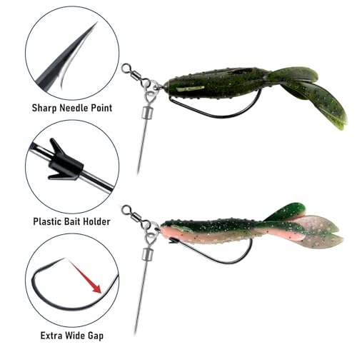 Dr.Fish Punch Shot Rig Kit, EWG & Flipping Hooks Tokyo Style Lure Making Kit Bass Fishing Hook Rig Freshwater Bullet Sinker - color: Punch Shot Rig Kit(30 Hooks, 20 Sinkers/Wires/Swivels/Rings)