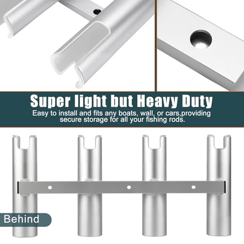 3/4 Tube Aluminium Fishing Rod Holders, 3/4 Link Wall-Mounted Pod Rack, Be Suitable for Marine Boat Yacht Camper RV