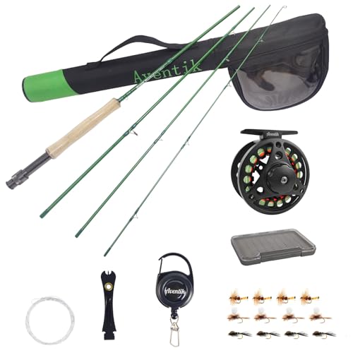 Aventik Fly Fishing Riverbend Series Fly Rod IM8 Graphite Blank 0/1/2/3/4/5/6/7/8 wt Rods, 6/7/8/9/10ft Lightweight Fly Fishing Rod Medium Fast Action - color: Rod Kit, size: 7'3'' LW2/3