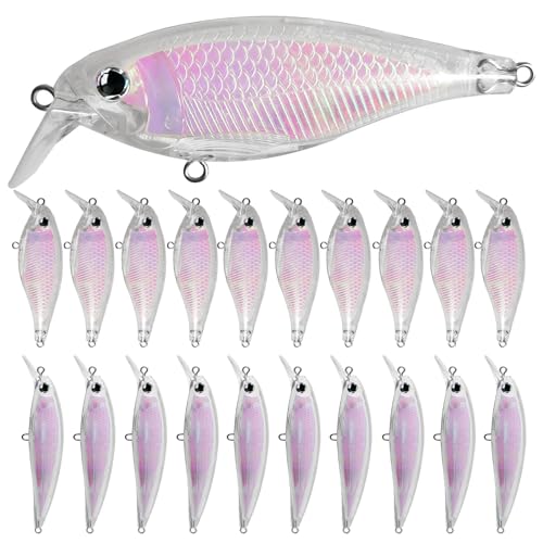 10pcs/20pcs Fishing Blanks Lures Kit Fishing Topwater Unpainted Swimbait Unpainted Crankbaits Hard Baits DIY Lure for Bass Salmon Trout Saltwater and Freshwater - color: G: 20pcs 0.39oz/11g and 0.4oz/11.5g