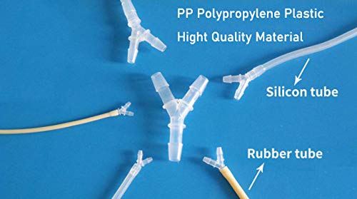 Plastic Barb Equal Y Tee 3/8" hose ID Polypropylene pipe connectors Plastic Joint Splicer Mender Adapter Union Boat Water Air Aquarium O2 Fuel (pack of 5) - size: 3/8 Inch, style: Pack of 5