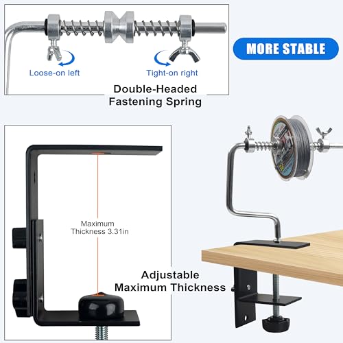 SILANON Fishing Line Spooler Adjustable Fishing Line Winder Spooler Machine Portable Stable Reel Spooler with Clamp Spooling Station System for Spinning Casting Reels - style: Type B-With Clamp