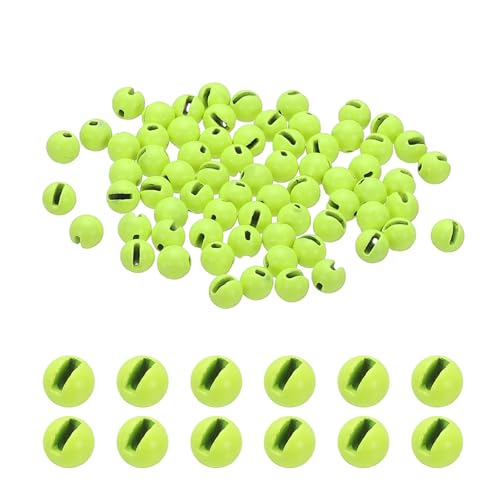 PATIKIL Fly Tying Tungsten Beads, Tungsten Slotted Beads for Fly Tying Jig Hooks - color: Green, size: 4mm