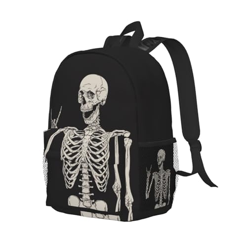 Halloween Skeleton Funny Skull Backpack For Teenage Girls And Boys Cute Kids Backpacks Children School Bag - color: Halloween Skeleton Funny Skull
