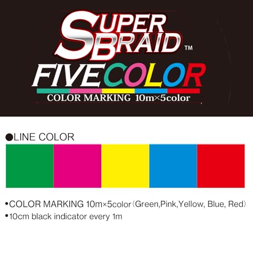 Yo-Zuri Superbraid Fishing Line - color: Multi Color (5 Color), size: One Size