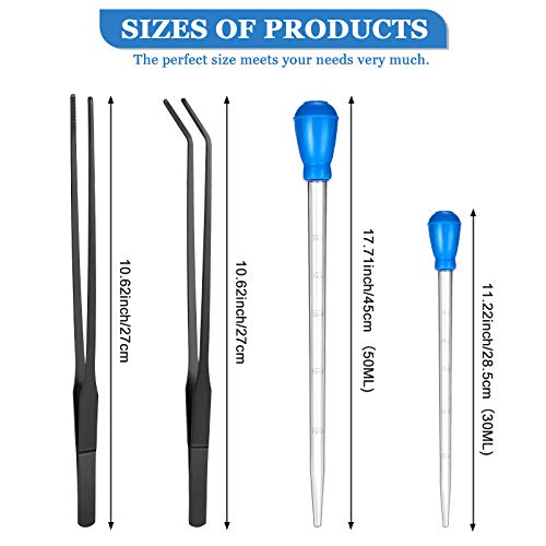 Weewooday 2 Pieces Aquarium Coral Feeder with 2 Pieces Stainless Steel Feeding Long Tweezers Syringe Spot Coral Feeder Reptile Feeding Tools for Aquatic Plant Reef Anemones Lionfish (Blue, Black) - color: Blue, Black