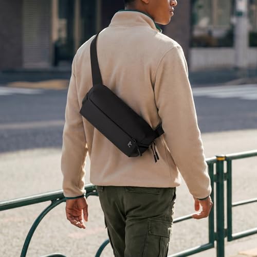tomtoc Compact EDC Sling Bag 3L-10L, Minimalist Crossbody Bag Chest Shoulder Pack for Men Women, X-pac/Recycled Polyester - color: Black-s, size: S(Fits iPad Mini)