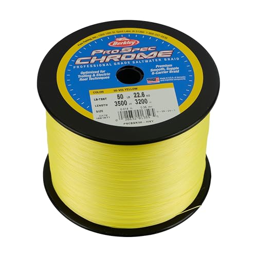 Berkley ProSpec Chrome Braid Fishing Line, Suitable for Saltwater Environments - color: Hi-Vis Yellow, size: 30lb - 3500yd