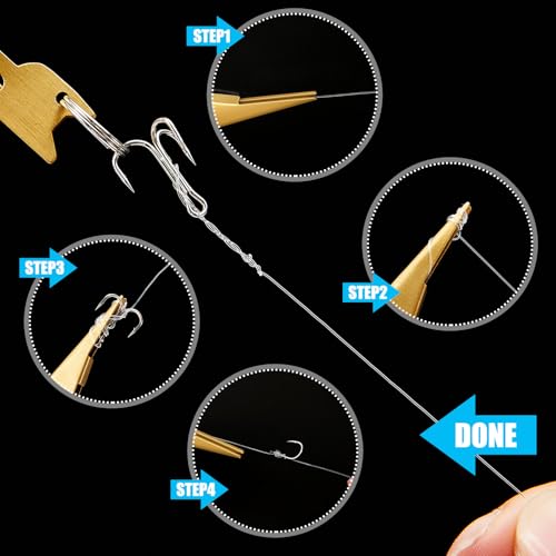 Deekin 3 Pcs Fishing Line Knot Quick Tie Fishing Knot Tying Tool Fly Nail Knot Tool Fly Angler Accessories Fly Tying Equipment for Hooks Lures Lines Men - color: Gold