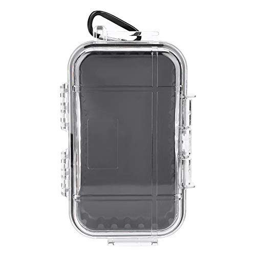 Storage Case - Diving Survival Transport Box with Removable Interior Rubber Cushion - Compatible with Kayak, Hiking, Fishing - Transparent