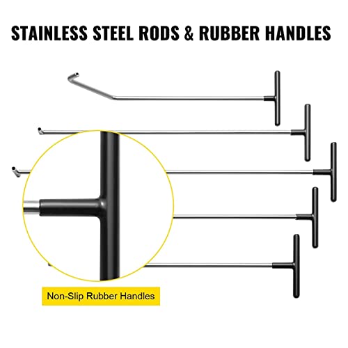 LadyRosian Paintless Dent Repair Tools 5 pcs Rods Kit for Car Auto Body Dents Hail Damage Removal
