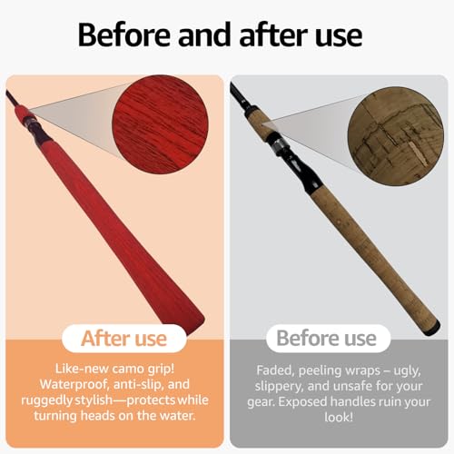 Camo Pattern Heat Shrink for Tennis Rackets & Tool Handles - No Residue, Durable Fit (30mm Diameter, 1.65 ft Length, Gray Camo Color) - color: Red Wood Grain, size: 28mm dia. x 1.65 ft long