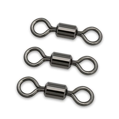 BLUEWING Barrel Fishing Swivels 40lbs - 209lbs High Strength Swivels Fish Line Lure Connector for Saltwater Fishing, 50pcs/100pcs - size: 157 lbs (50 pcs)