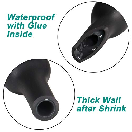 2 Pcs 3/4 inch (Diameter) 3:1 Waterproof Heat Shrink Tubing Kit, Large Marine Dual Wall Adhesive Shrinkable Wire Wrap Tube, Insulation Sealing Cable Protector by YUKSY (4ft, Black & Red) - size: 3/4" (4ft, Black/Red)