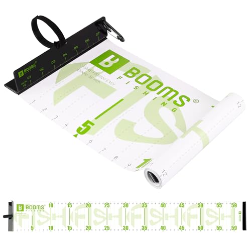 Booms Fishing 59" Fish Ruler: Foldable Fishing Ruler - Waterproof Fish Measuring Tape with Bump Board - Saltwater Fishing Measuring Tool for Angler, RL4 Green with White - color: Green with white