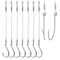 Fishing Hook Rigs 25/50 Pack - Circle Hook 1/0-10/0 with Stainless Steel Leader, Crane Swivel - Heavy Duty Saltwater Rigs for Catfish, Shark, Surf & Bottom Fishing - size: 10/0
