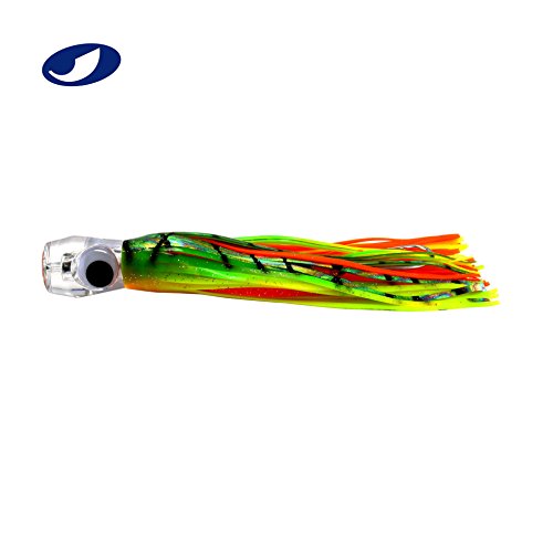 OCEAN CAT 6 Pcs Trolling Lures With Hooks for Marlin, Tuna, Mahi Mahi - 6 Inch - Free Mesh Bag Included - color: combined color