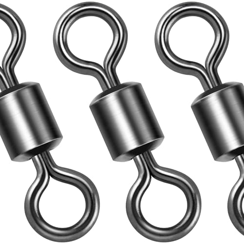 Dr.Fish Barrel Fishing Swivels, Available from #12-#12/0, Stainless Swivels Fishing Tackle Saltwater, Freshwater, Leader/Line/Lure Connector - size: #2(0.67")-95LB-50 Pack