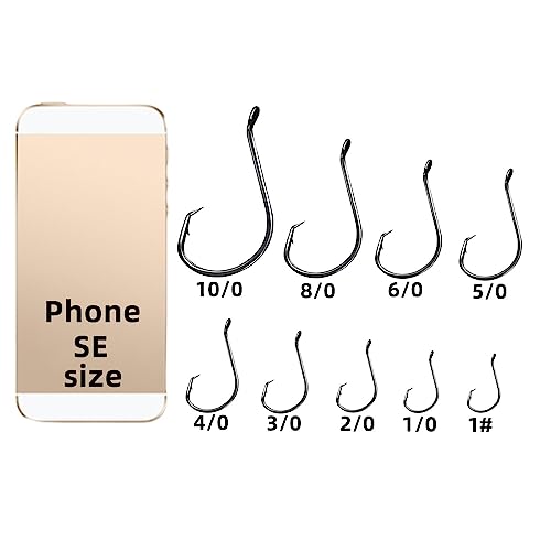 Circle Hooks Fishing Hooks 2X Strong Octopus Offset Fish Catfish Bulk Fishing Gear Equipment Hooks Set Saltwater Freshwater 50PCS - size: 5/0 50/Pack