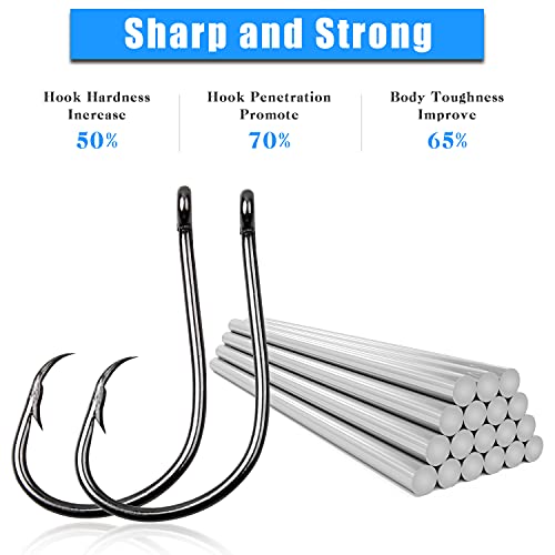 Inline Circle Hooks Saltwater, 100pcs Saltwater Fishing Hooks High Carbon Steel Fish Hook Straight Eye Octopus Hook for Catfish - size: 100PCS 1/0