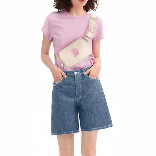 Uygafly Birthday Gifts for 4 5 6 7 8 9 10 11 12 13 Year Old Girl,Gift for Teen Girls Kids Toddler,Personalized Initial Fanny Pack Purse Crossbody Bag Belt Bag Cute Trendy Stuff | Cream,B - color: Cream, style: B