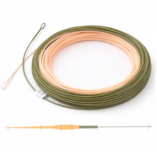 Aventik Trout, Trout Boost, Single Hand Spey, Floating Fly Fishing Line Freshwater Fishing, Smooth Accurate Casting, Easy Roll Casting, 100FT with Welded Loops - color: P/M Green Single Hand Spey, size: 6F